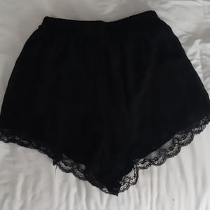 Lush black, high-waisted, dressy shorts